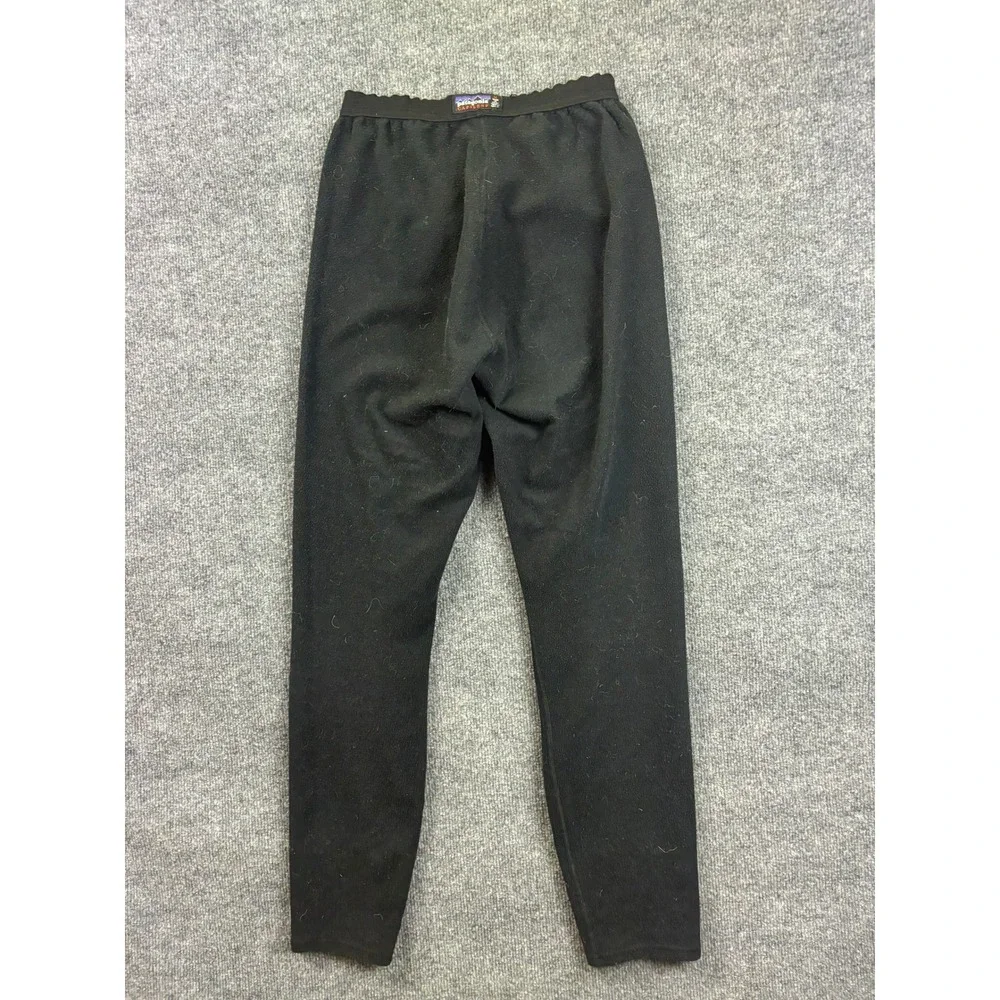VNTG Patagonia Capilene Fleece Pants Womens M Black Base Layer Thermal Made USA